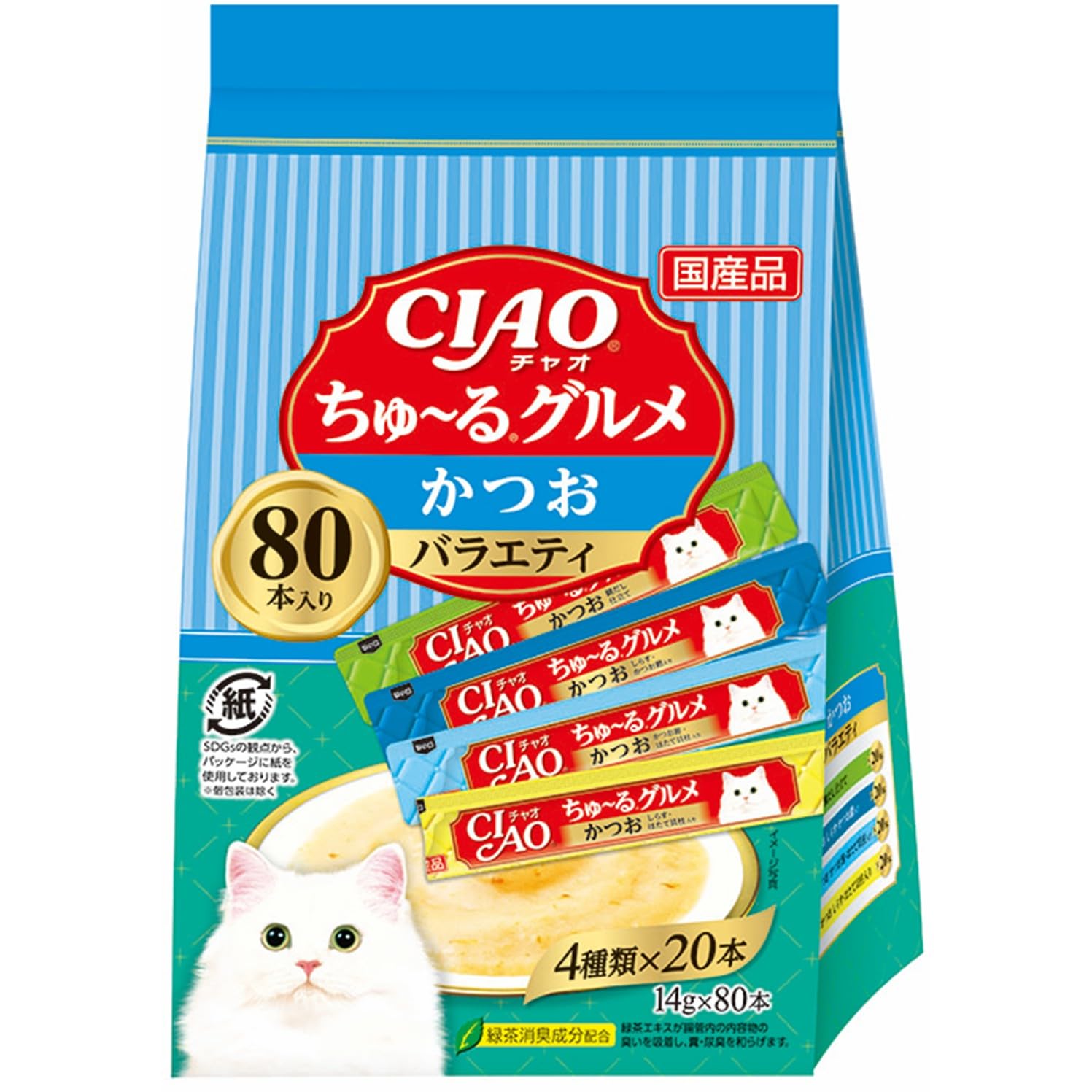 値上げ前に！CIAO ピュアちゅ〜る まぐろかつおバラエティ80本お買い得！！ Amazon.co.jp: チャオ (CIAO) ちゅ~るグルメ かつおバラエティ 14g×80